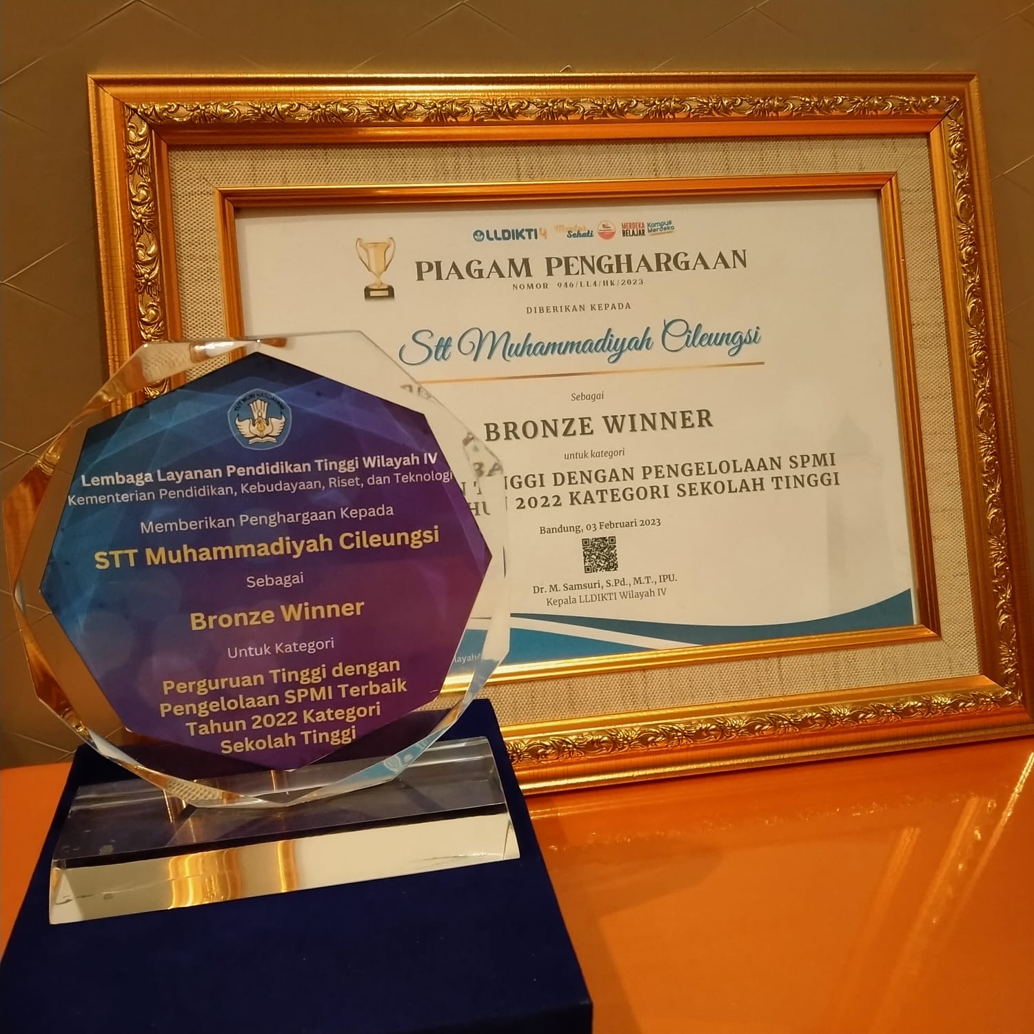 STT Muhammadiyah Cileungsi Mendapat Penghargaan Sebagai Pengelola SPMI Terbaik Tahun 2022