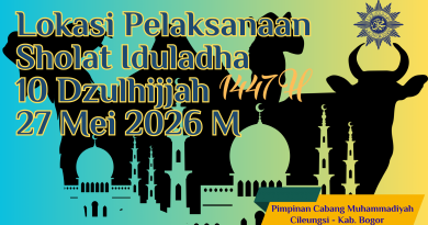 Berikut Lokasi dan Imam Sholat Iduladha di Lingkungan Muhammadiyah Cabang Cileungsi